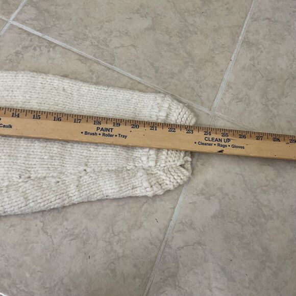 Handcrafts 100% Wool Chunky Knit Zip Up Cardigan Sweater women’s M/ L cream boxy - Picture 9 of 11